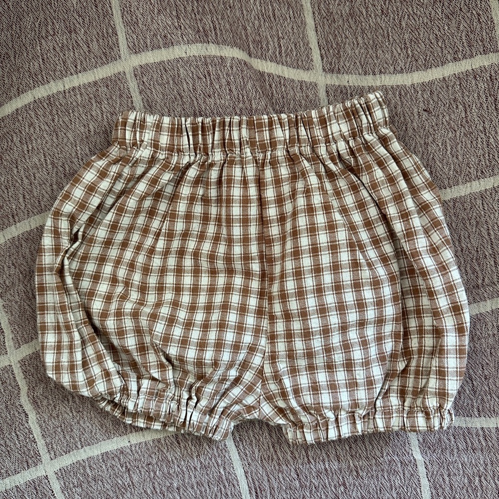 Kindly Plaid Brown Kids Bloomers